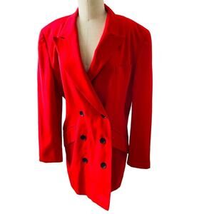 COPY - Escada Red Double Breasted Wool Blazer